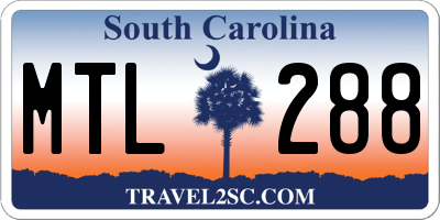 SC license plate MTL288