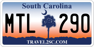SC license plate MTL290