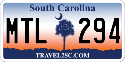 SC license plate MTL294