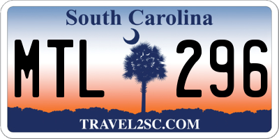 SC license plate MTL296