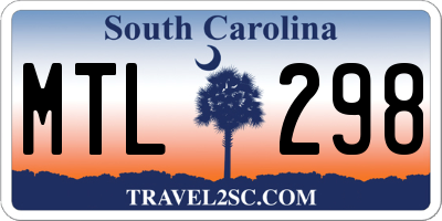 SC license plate MTL298