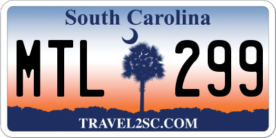 SC license plate MTL299