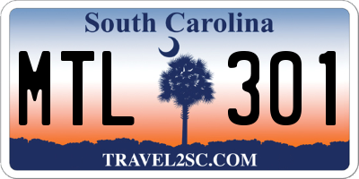 SC license plate MTL301