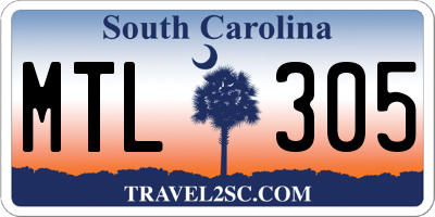 SC license plate MTL305