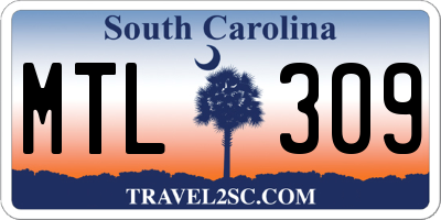 SC license plate MTL309