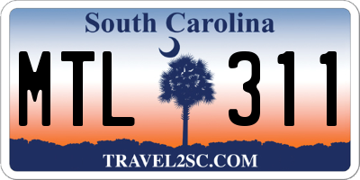 SC license plate MTL311
