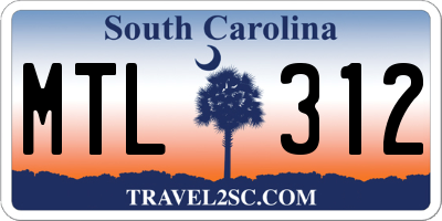 SC license plate MTL312