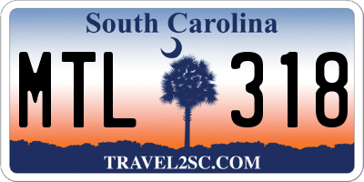 SC license plate MTL318