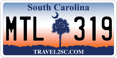 SC license plate MTL319