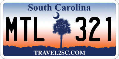 SC license plate MTL321