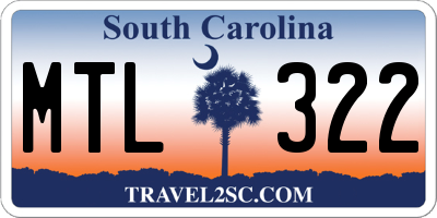 SC license plate MTL322