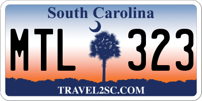 SC license plate MTL323