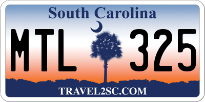 SC license plate MTL325