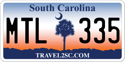 SC license plate MTL335