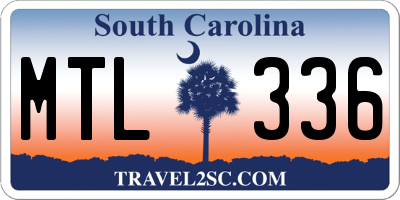 SC license plate MTL336