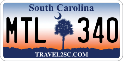 SC license plate MTL340