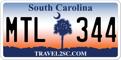 SC license plate MTL344