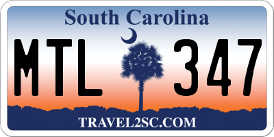 SC license plate MTL347
