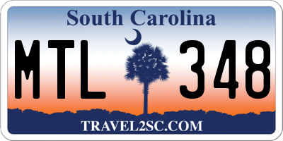 SC license plate MTL348