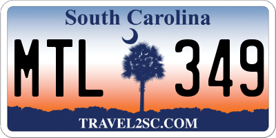 SC license plate MTL349