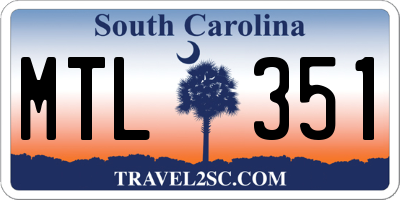 SC license plate MTL351