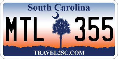 SC license plate MTL355