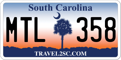 SC license plate MTL358