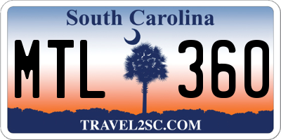 SC license plate MTL360