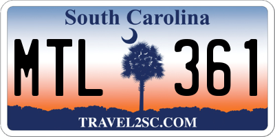 SC license plate MTL361