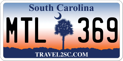 SC license plate MTL369