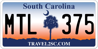SC license plate MTL375