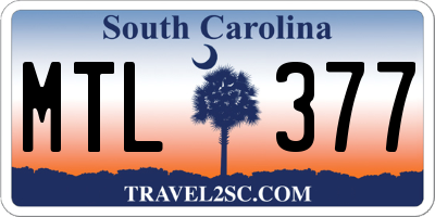 SC license plate MTL377