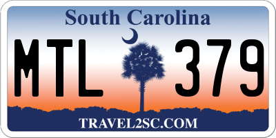 SC license plate MTL379