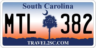 SC license plate MTL382