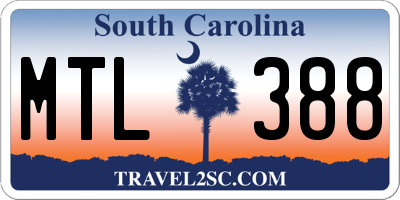 SC license plate MTL388