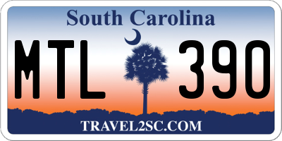 SC license plate MTL390
