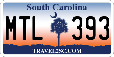 SC license plate MTL393
