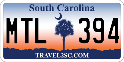 SC license plate MTL394