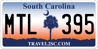 SC license plate MTL395
