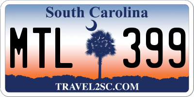 SC license plate MTL399