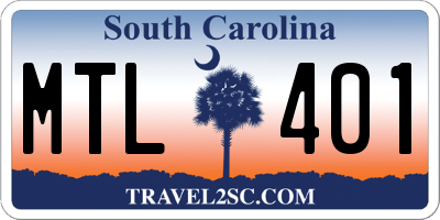 SC license plate MTL401