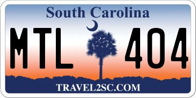 SC license plate MTL404