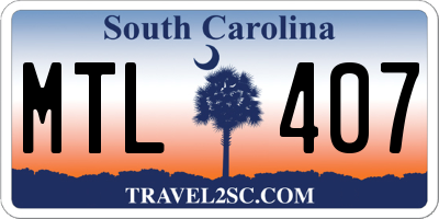 SC license plate MTL407