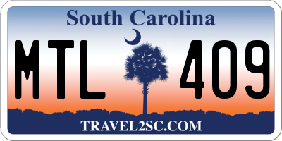 SC license plate MTL409