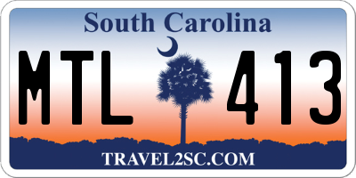 SC license plate MTL413