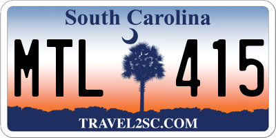 SC license plate MTL415