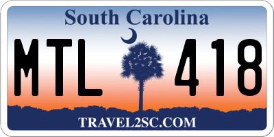 SC license plate MTL418