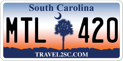 SC license plate MTL420