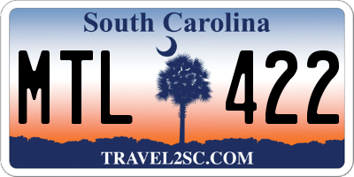 SC license plate MTL422