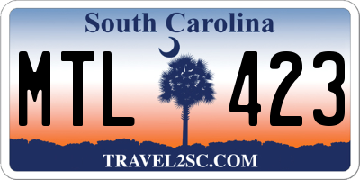 SC license plate MTL423